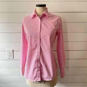 Ralph Lauren- Pink Gingham Women's Medium Button-Up Shirt